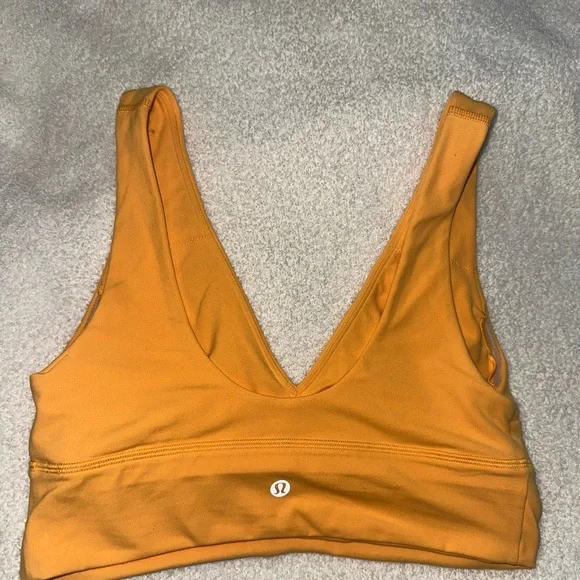 Lululemon Align V Neck Sports Bra Orange Crop Top Yoga Size 8 - Picture 4 of 6